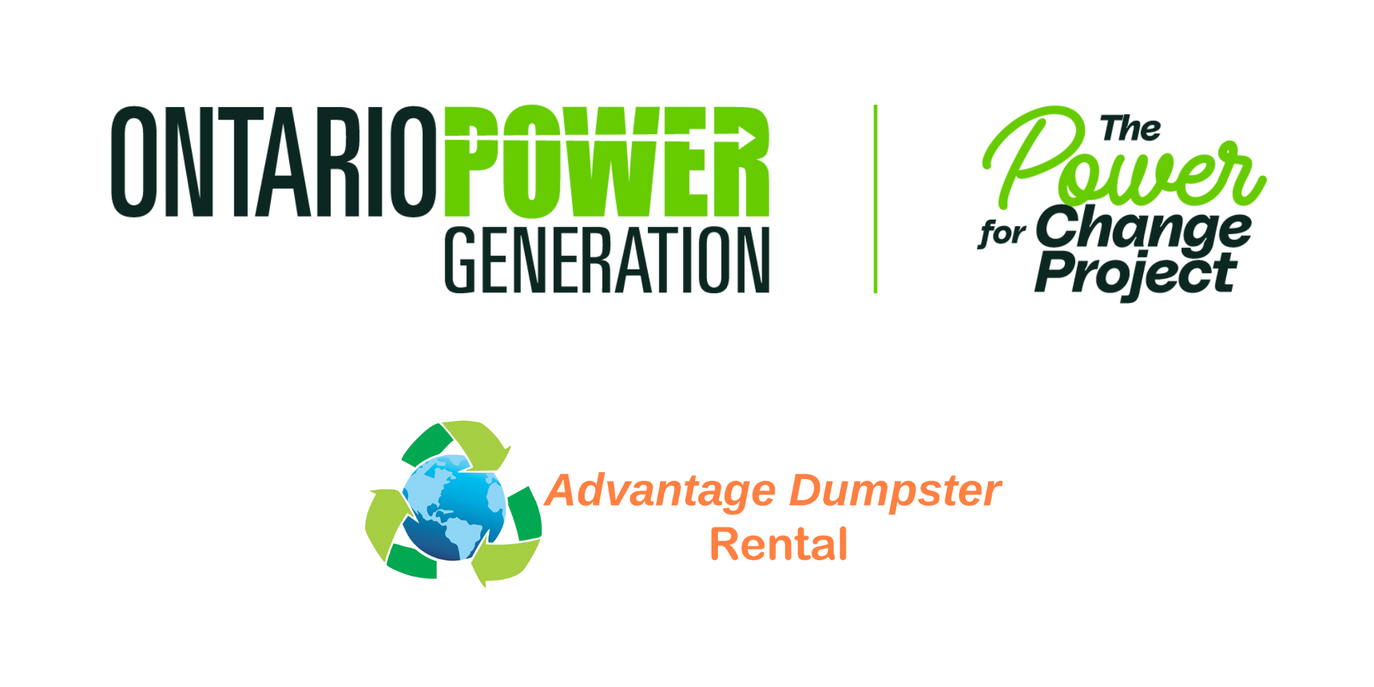 Logos of Ontario Power Generation and Advantage Dumpster Rental