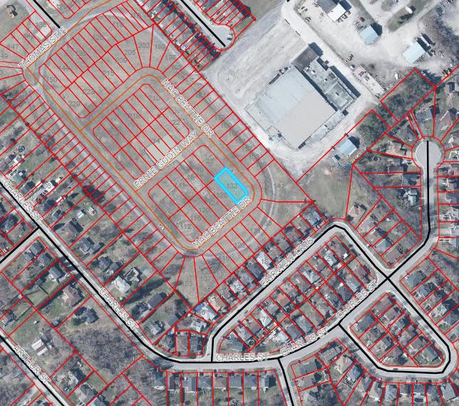 Map showing the location of 132 Mac Beattie Drive in relation to Charles Street and Thomas Street South