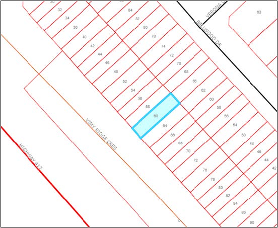 Key Map for 60 Vimy Ridge Crescent