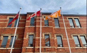 Flags flying at Town Hall