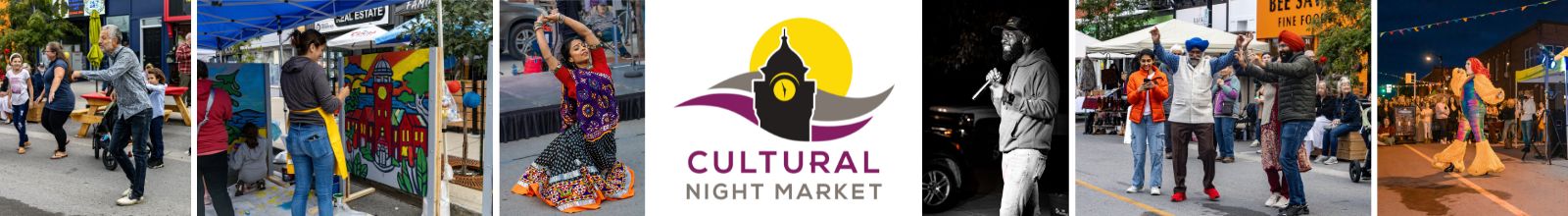 Cultural Night Market Event Banner with Photos From Past Years